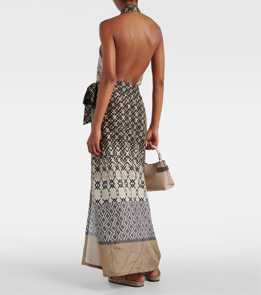  Brunello Cucinelli Brunello Cucinelli Bedrucktes Maxikleid Aus Seide 
