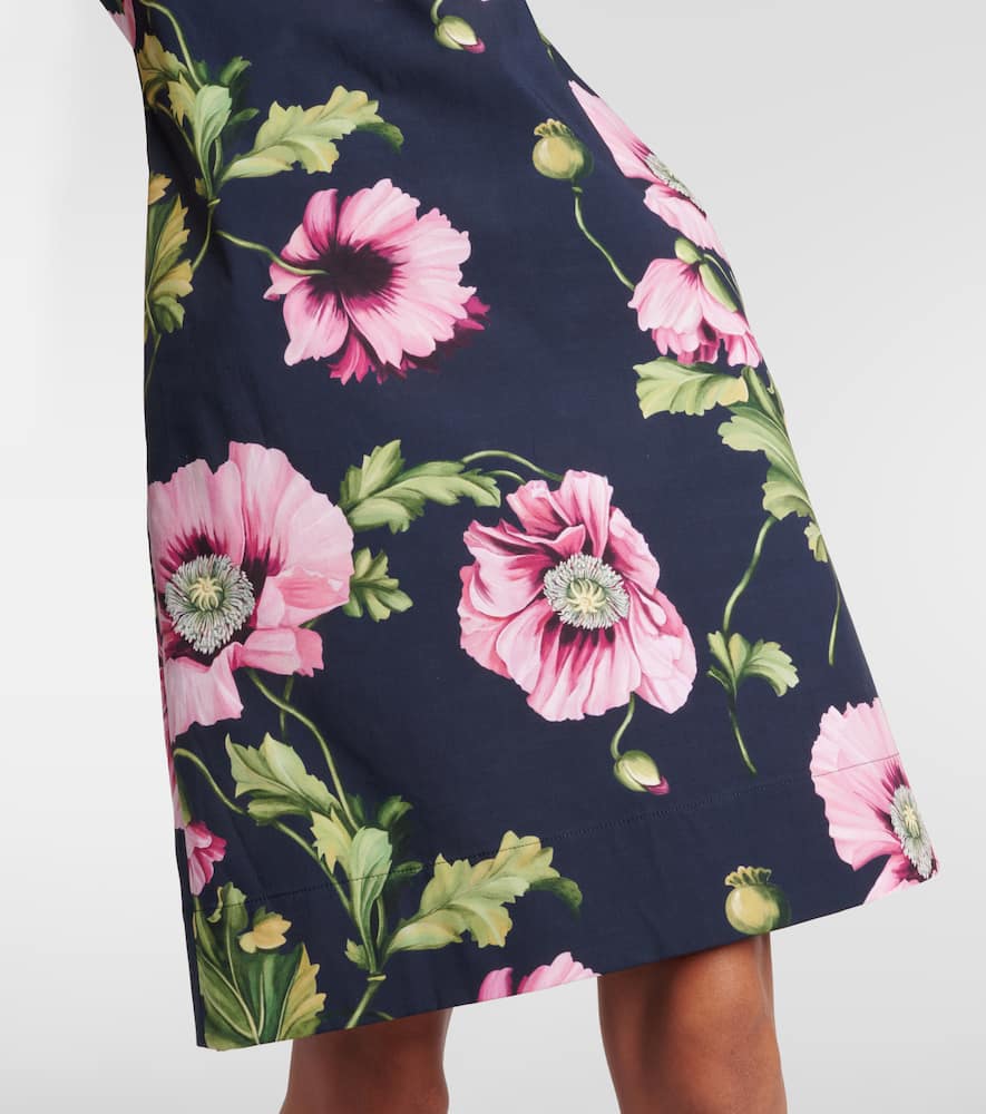 Oscar De La Renta Floral Cotton-blend Minidress In Multicoloured