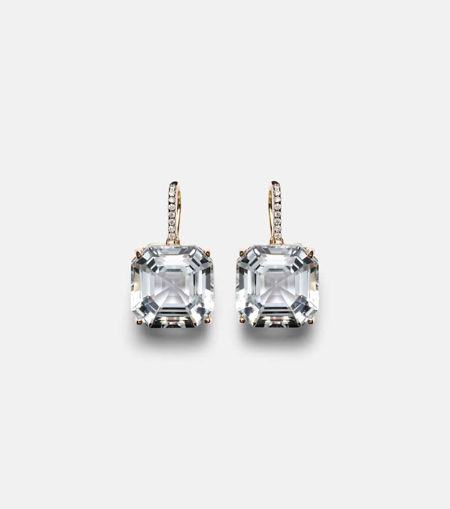 Mateo 14kt Gold Earrings With Quartz And Diamonds In Gold