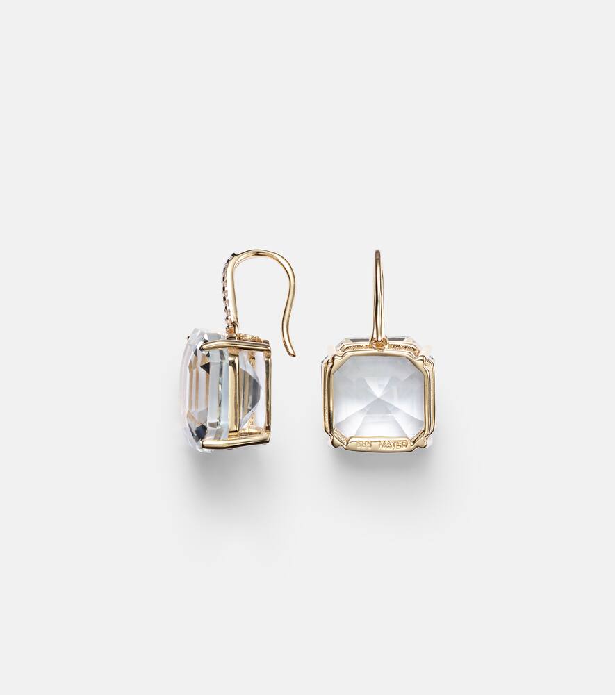 Mateo 14kt Gold Earrings With Quartz And Diamonds In Gold