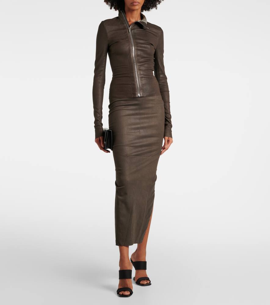 Rick Owens Brown Hollywood Jkt Leather Jacket In Brown