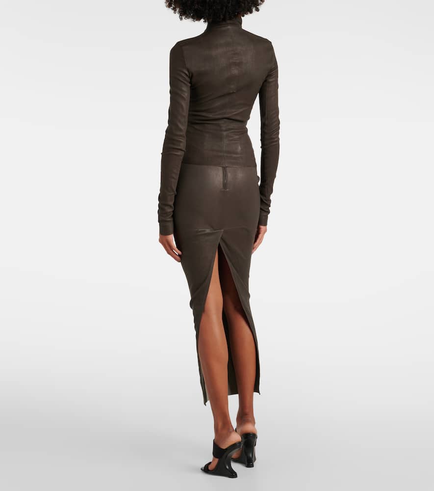 Rick Owens Brown Hollywood Jkt Leather Jacket In Brown
