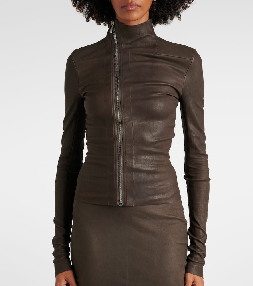 Rick Owens Brown Hollywood Jkt Leather Jacket In Brown