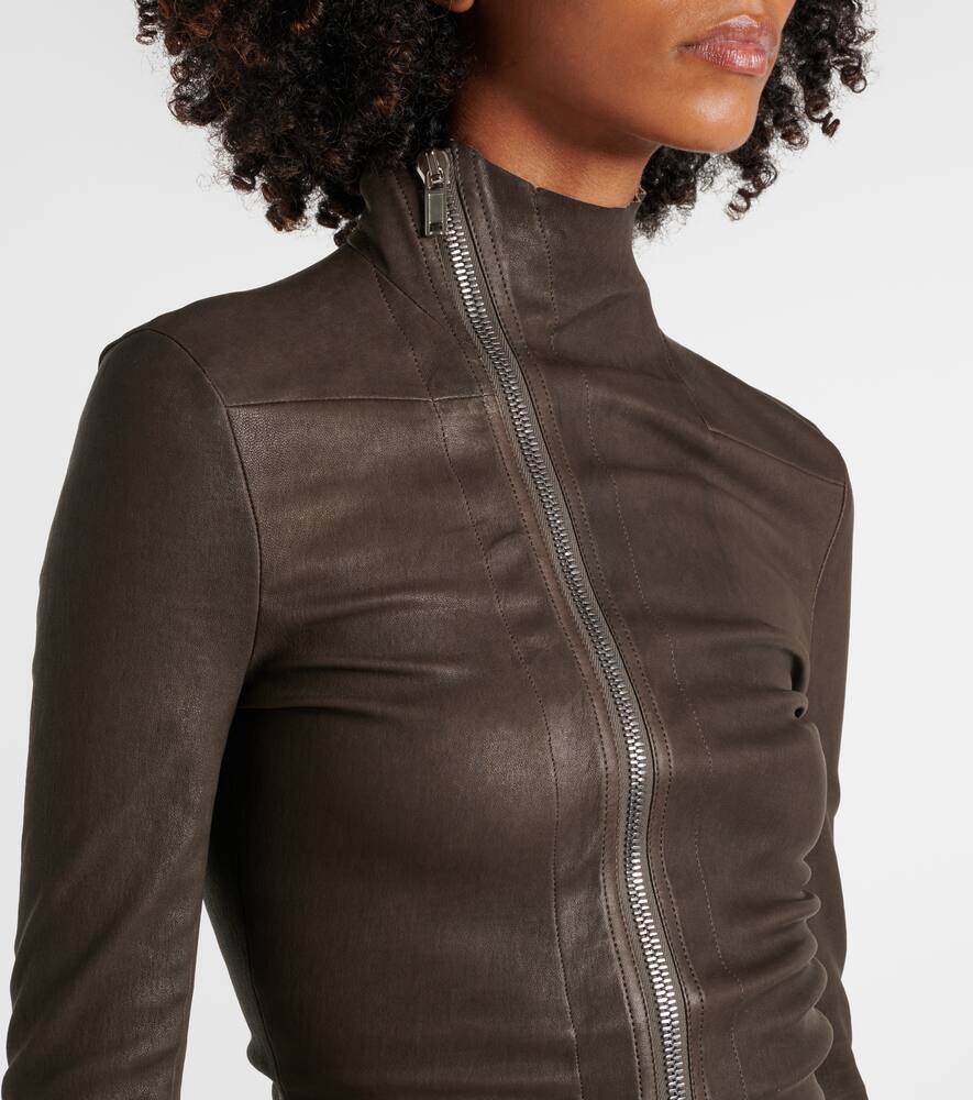Rick Owens Brown Hollywood Jkt Leather Jacket In Brown
