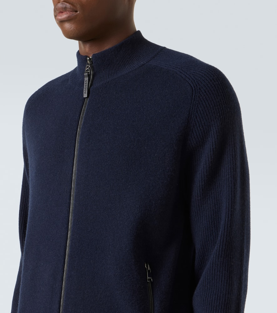 Bogner Dexter Wool And Cashmere Zip-up Sweater In Blue