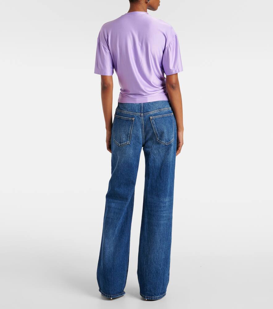 Rabanne Cropped T-shirt With Piercing Detail In Purple