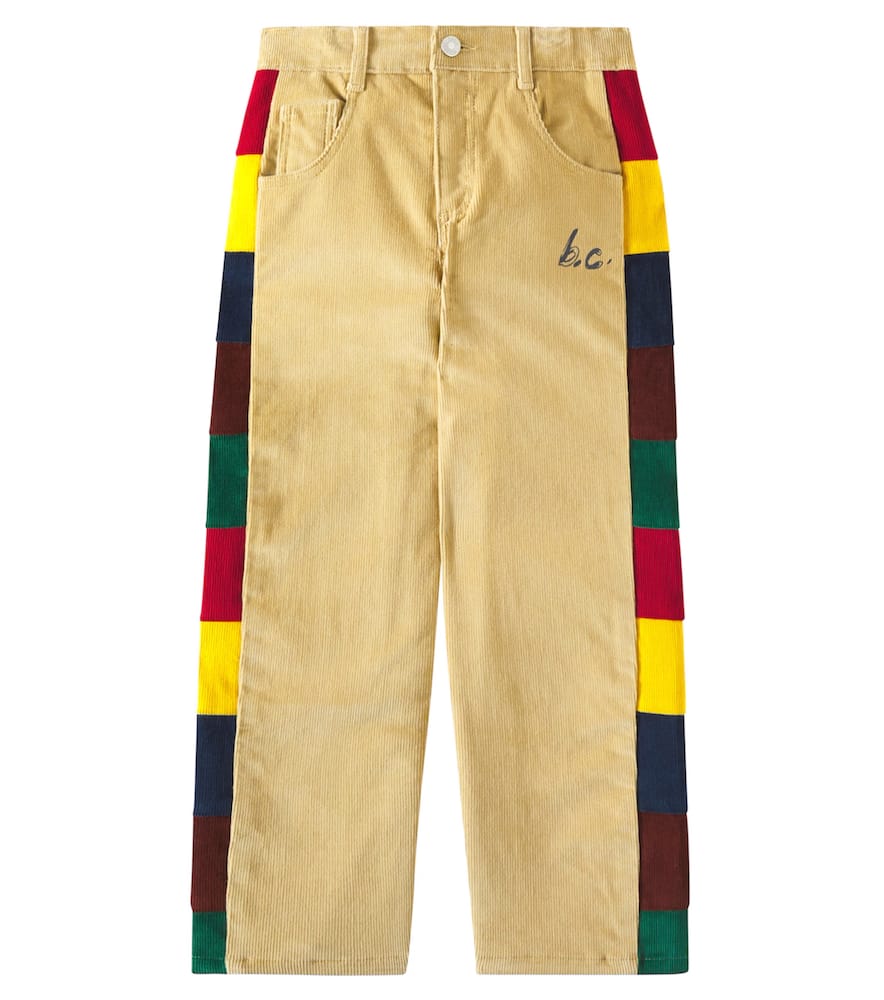 Bobo Choses Bc Colorblocked Corduroy Straight Pants In Beige