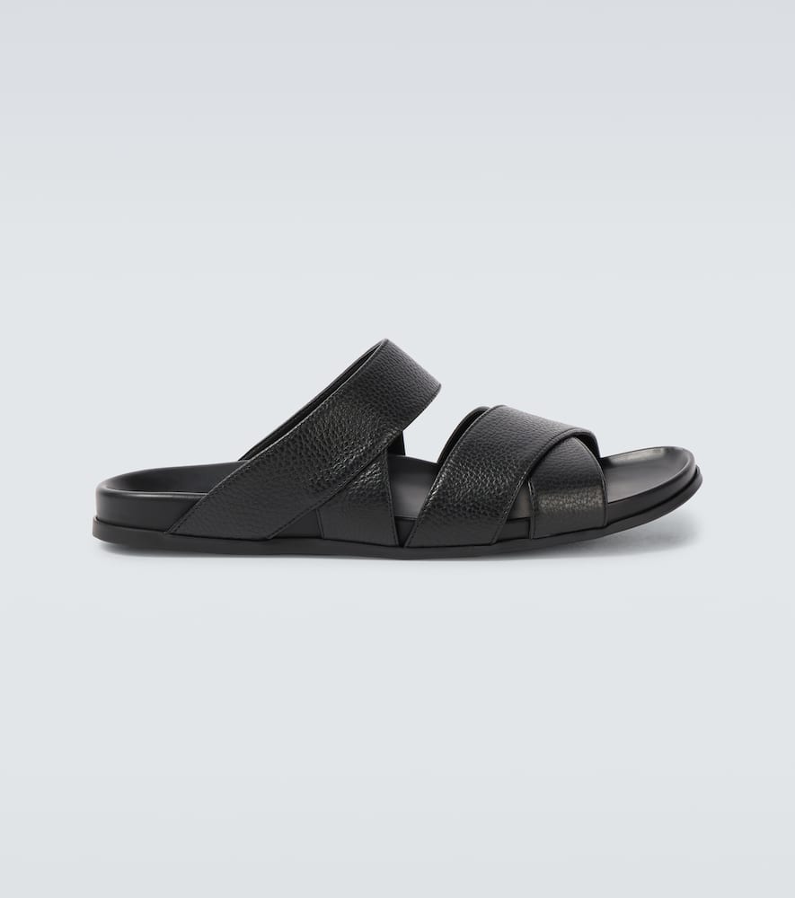 Manolo Blahnik Inezmu Leather Sandals In Black