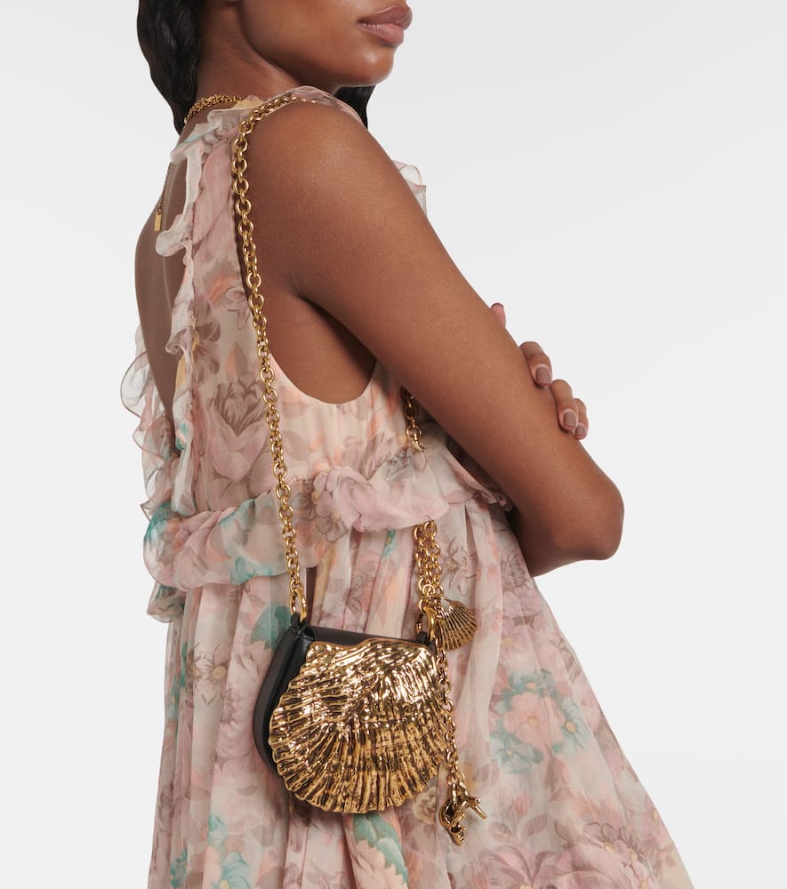 Chloé Sea Treasures Mini Leather Clutch In Black