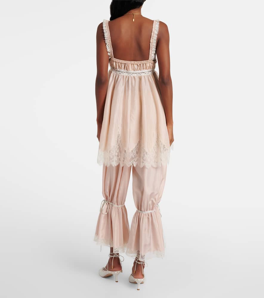 Chloé Lace Trim Silk Camisole Top