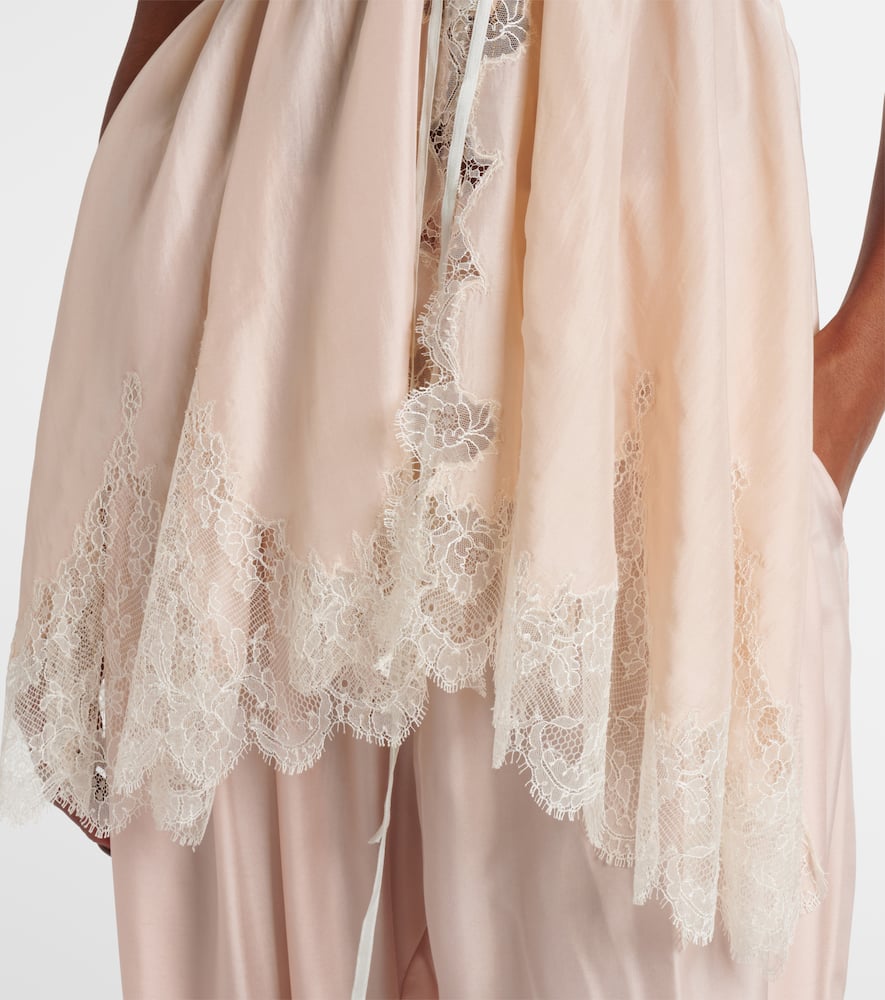 Chloé Lace Trim Silk Camisole Top