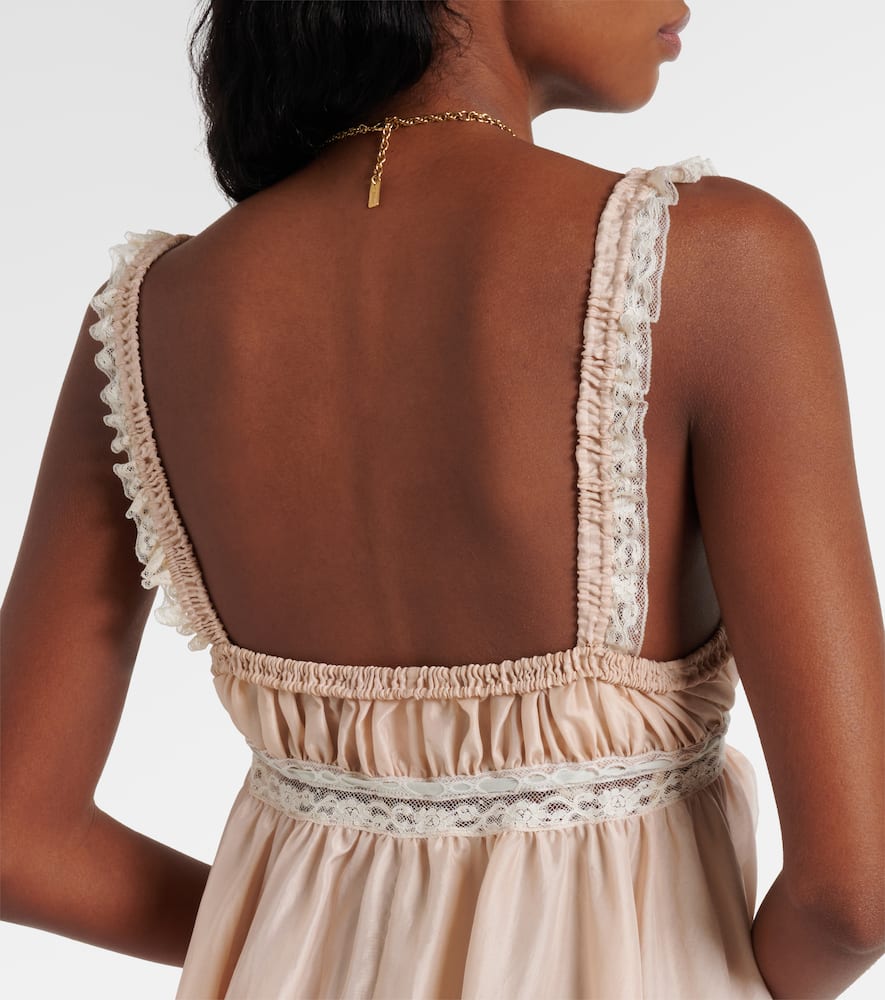 Chloé Lace Trim Silk Camisole Top