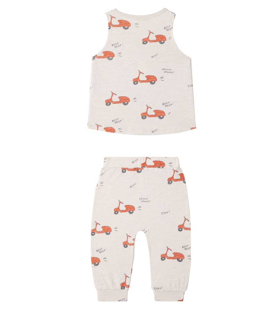 Rylee + Cru Baby Cotton Tank Top And Sweatpants Set In Neutral