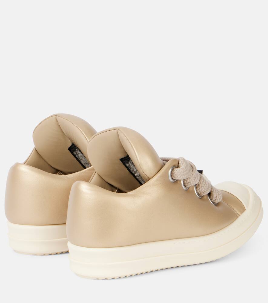 Rick Owens Puffer Low-top Sneakers With Jumbo Laces In Gold