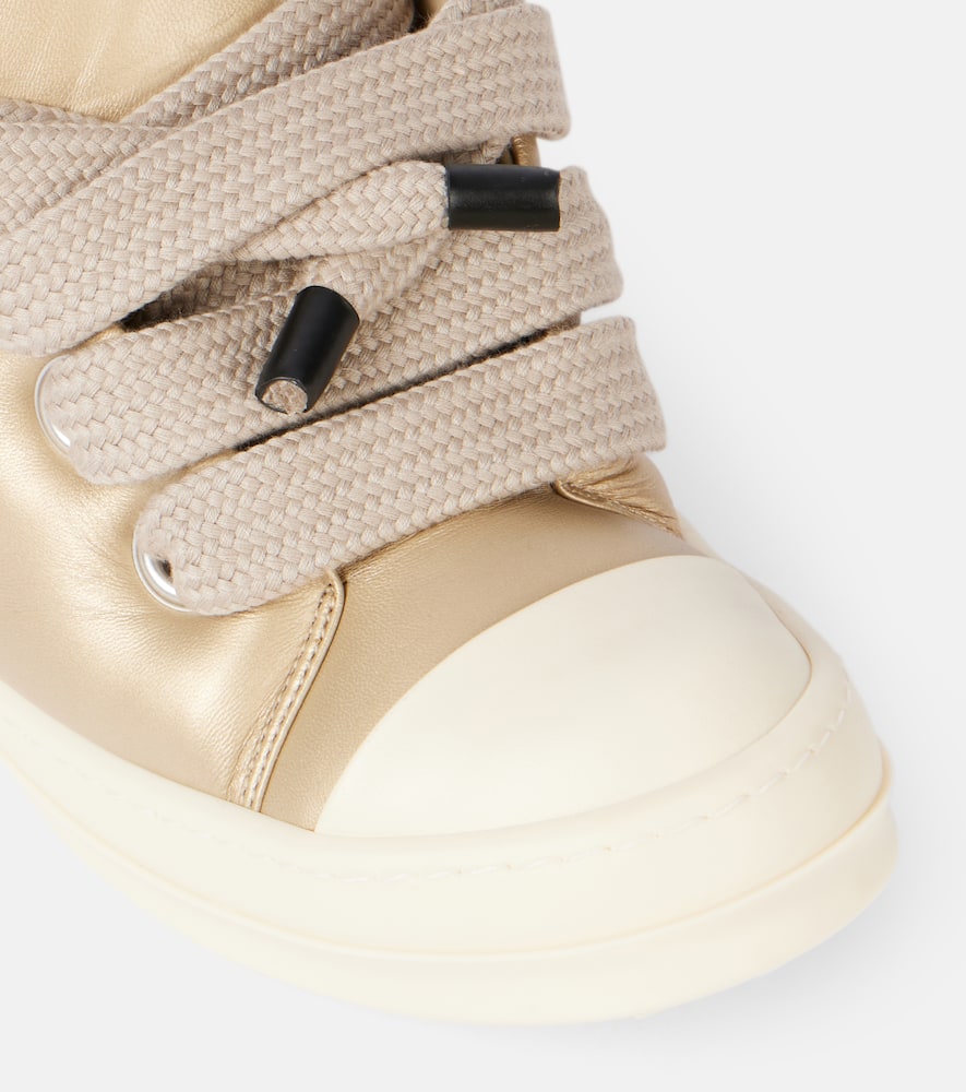 Rick Owens Puffer Low-top Sneakers With Jumbo Laces In Gold