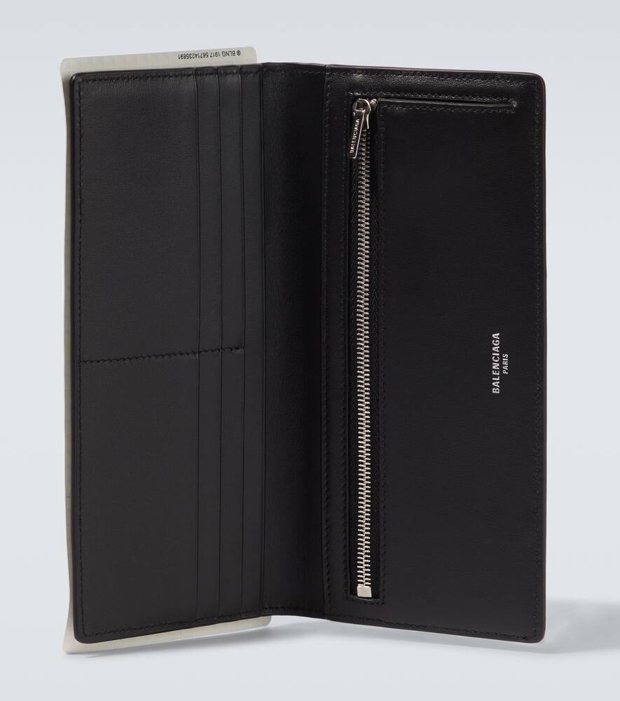 Balenciaga Black Passport Long 1 Ticket Wallet In Black