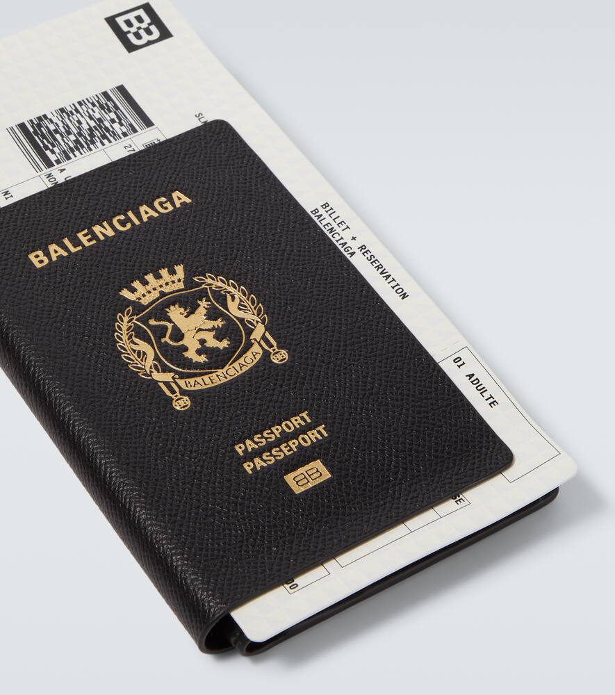 Balenciaga Black Passport Long 1 Ticket Wallet In Black