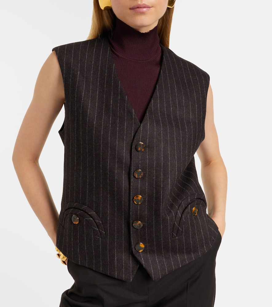 Blazé Milano Feral Wool And Cashmere Vest In Brown