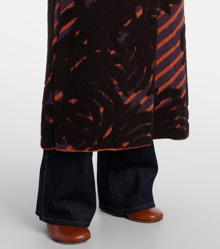 Dries Van Noten Wool And Alpaca-blend Jacquard Wrap Coat In Multi