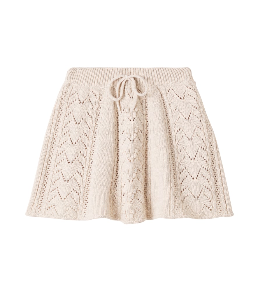 The New Society Lila Open-knit Skirt In Neutral