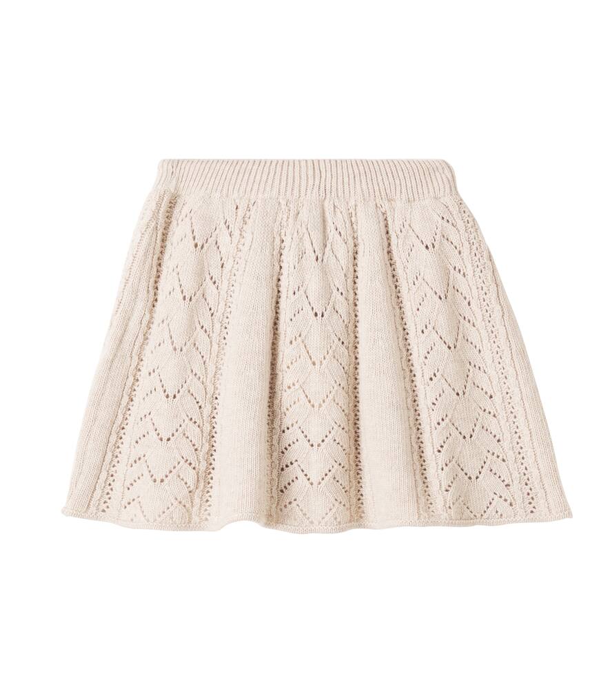 The New Society Lila Open-knit Skirt In Neutral