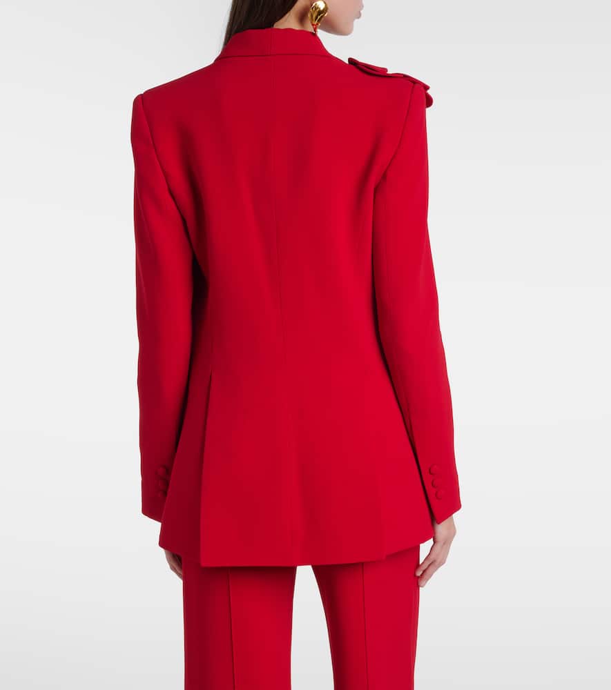 Elie Saab Floral-appliqué Cady Blazer In Red
