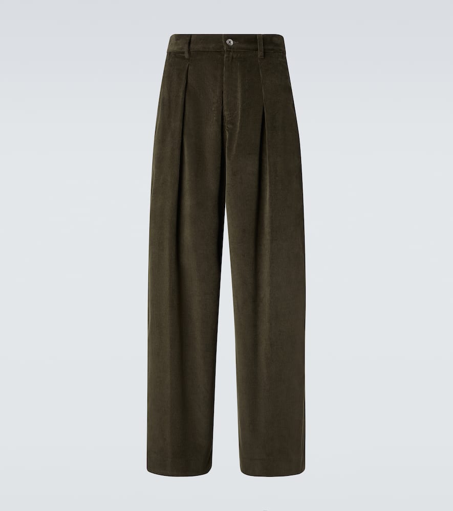 Jw Anderson Cotton Corduroy Wide-leg Pants In Green