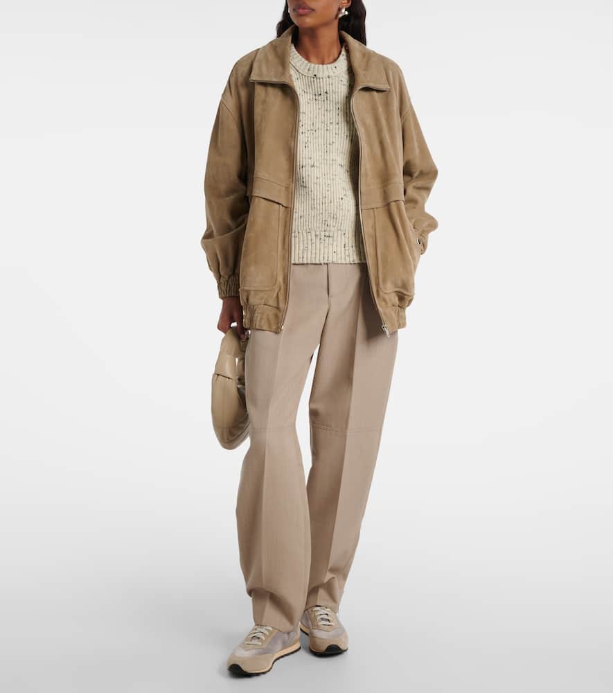 Le Monde Beryl Le Monde Béryl Slim Runner Velvet And Suede Sneakers In Gray
