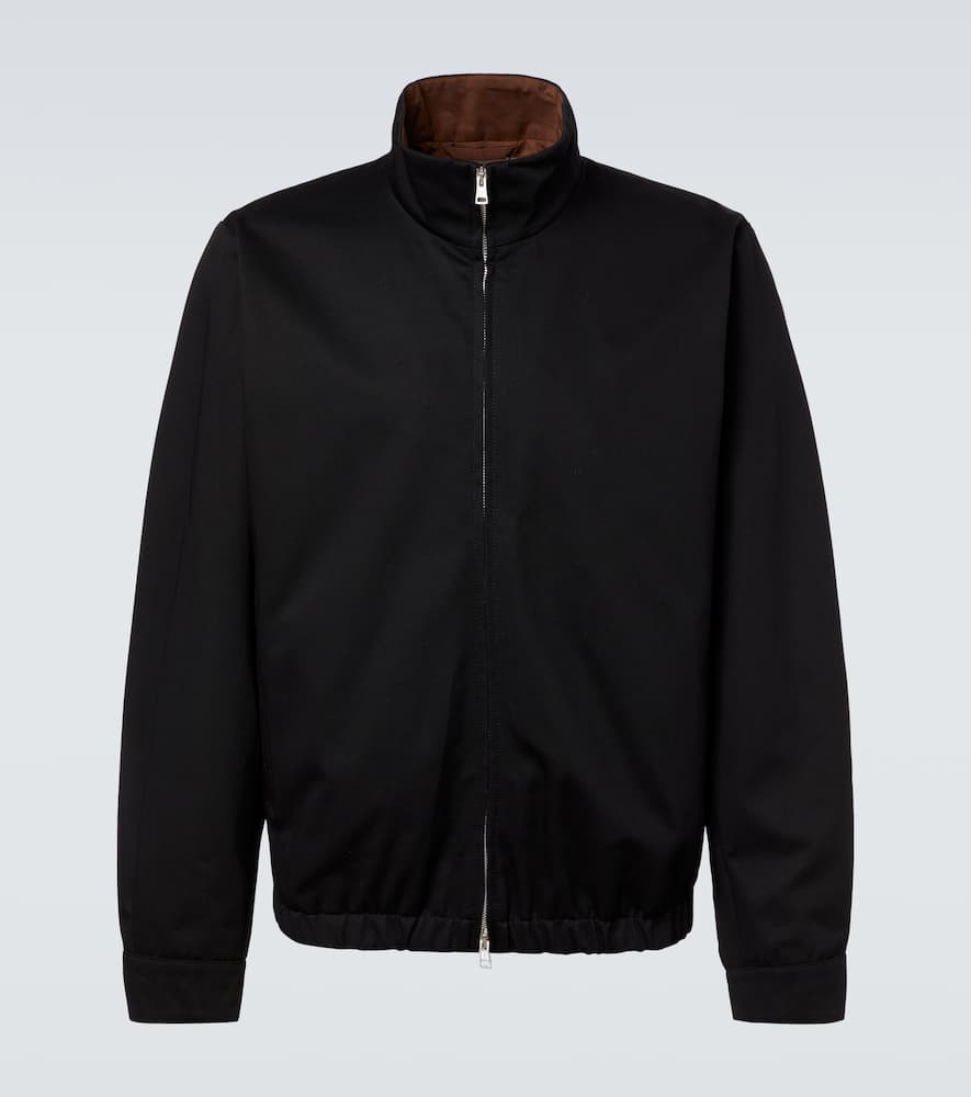 Our Legacy Mens Tasteful Black Casino High-neck Cotton-twill Jacket In Blue
