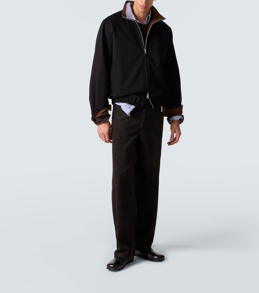 Our Legacy Mens Tasteful Black Casino High-neck Cotton-twill Jacket In Blue
