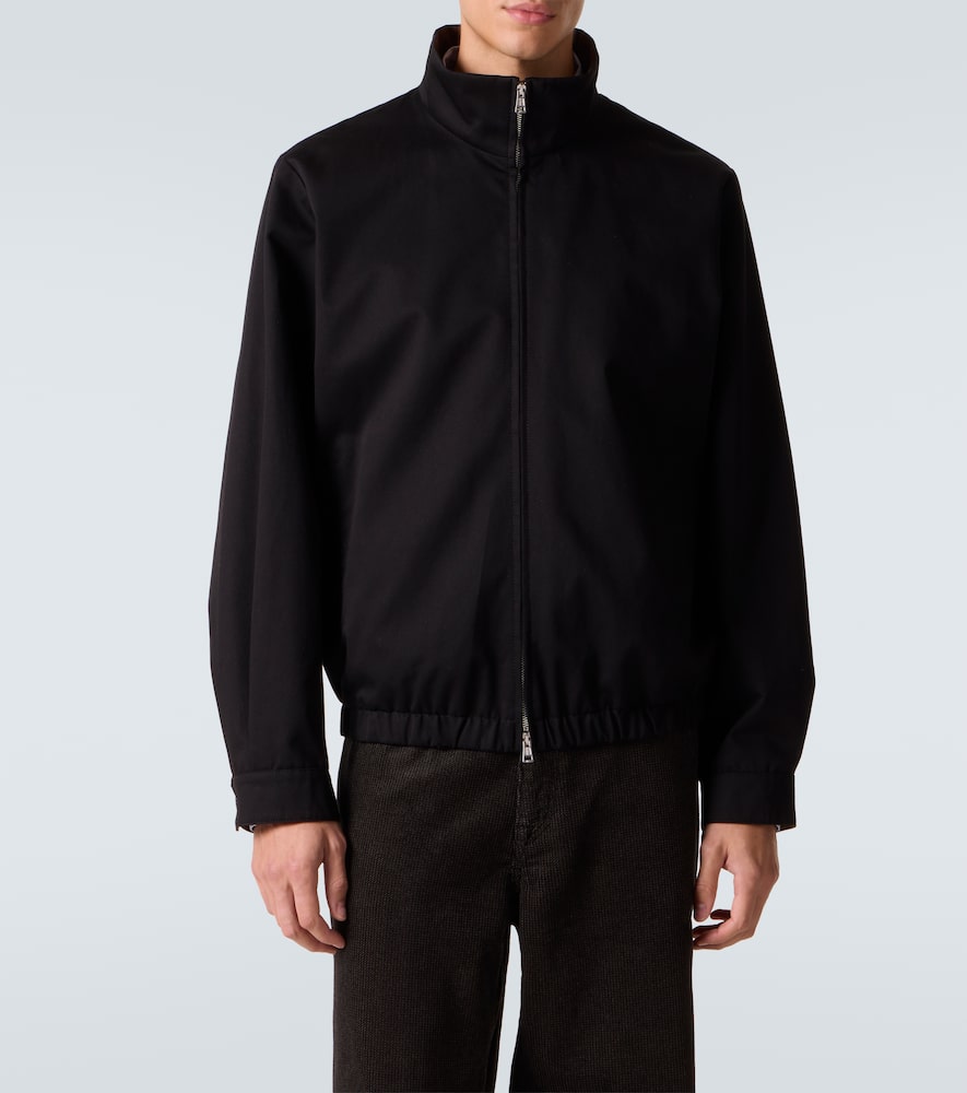Our Legacy Mens Tasteful Black Casino High-neck Cotton-twill Jacket In Blue