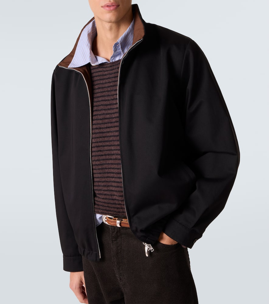 Our Legacy Mens Tasteful Black Casino High-neck Cotton-twill Jacket In Blue