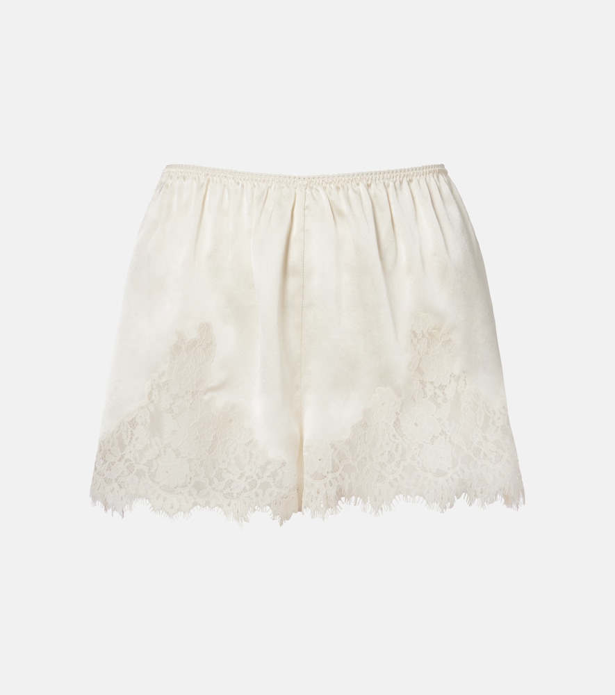 Dôen Iona lace-trimmed silk shorts