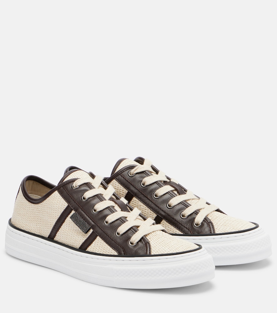Brunello Cucinelli Classic leather-trimmed sneakers | Thumbnail 7