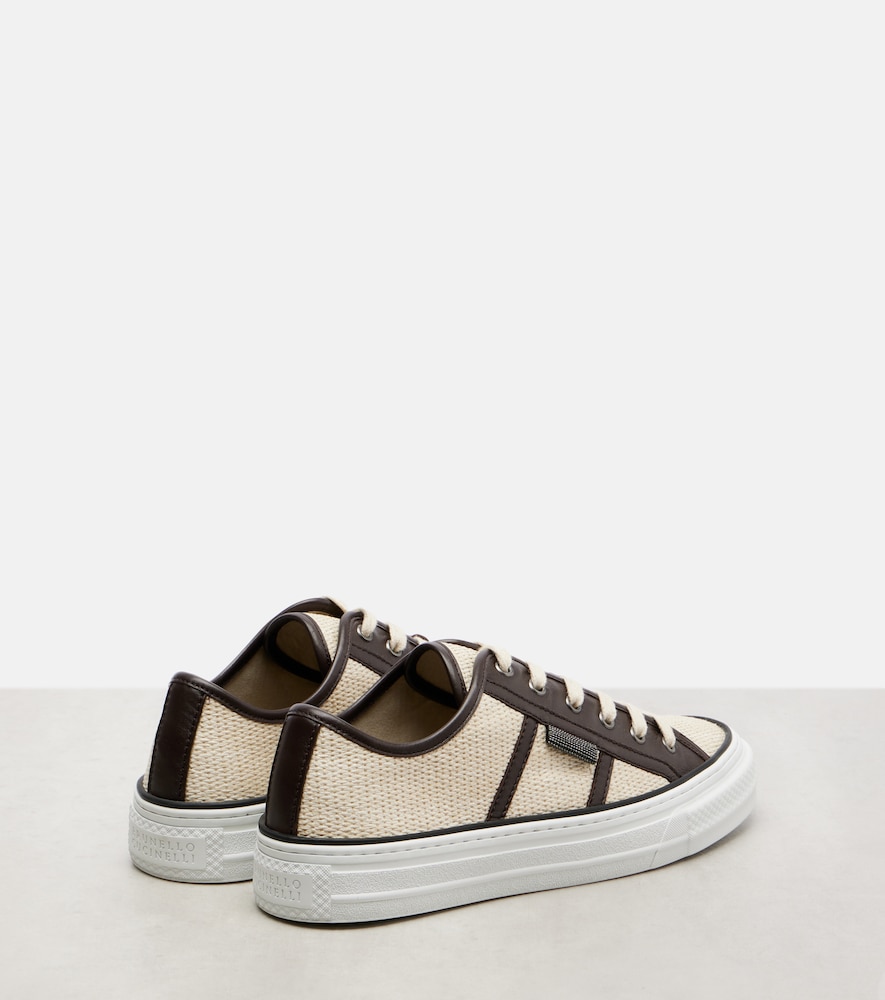  Brunello Cucinelli Brunello Cucinelli Classic Leather-trimmed Sneakers 