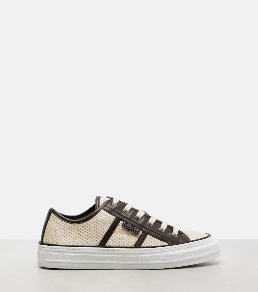  Brunello Cucinelli Brunello Cucinelli Classic Leather-trimmed Sneakers 