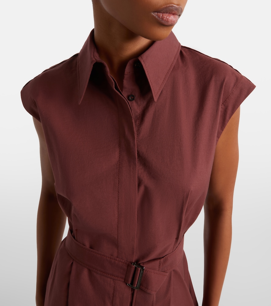  Brunello Cucinelli Brunello Cucinelli Monili Cotton-blend Midi Dress 