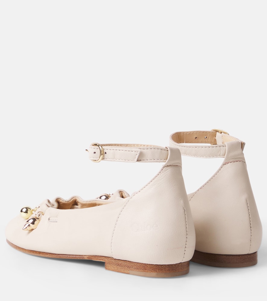  Chloe Kids Chloe Kids Embellished Leather Ballet Flats 