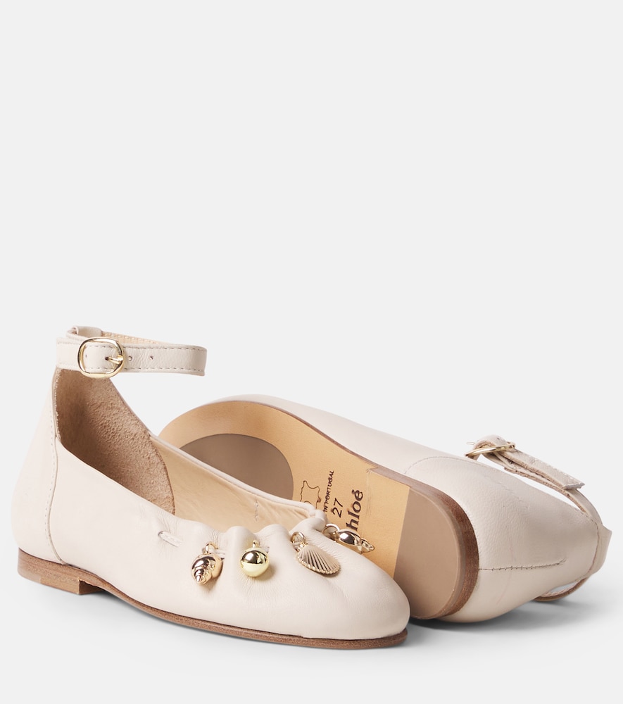  Chloe Kids Chloe Kids Embellished Leather Ballet Flats 