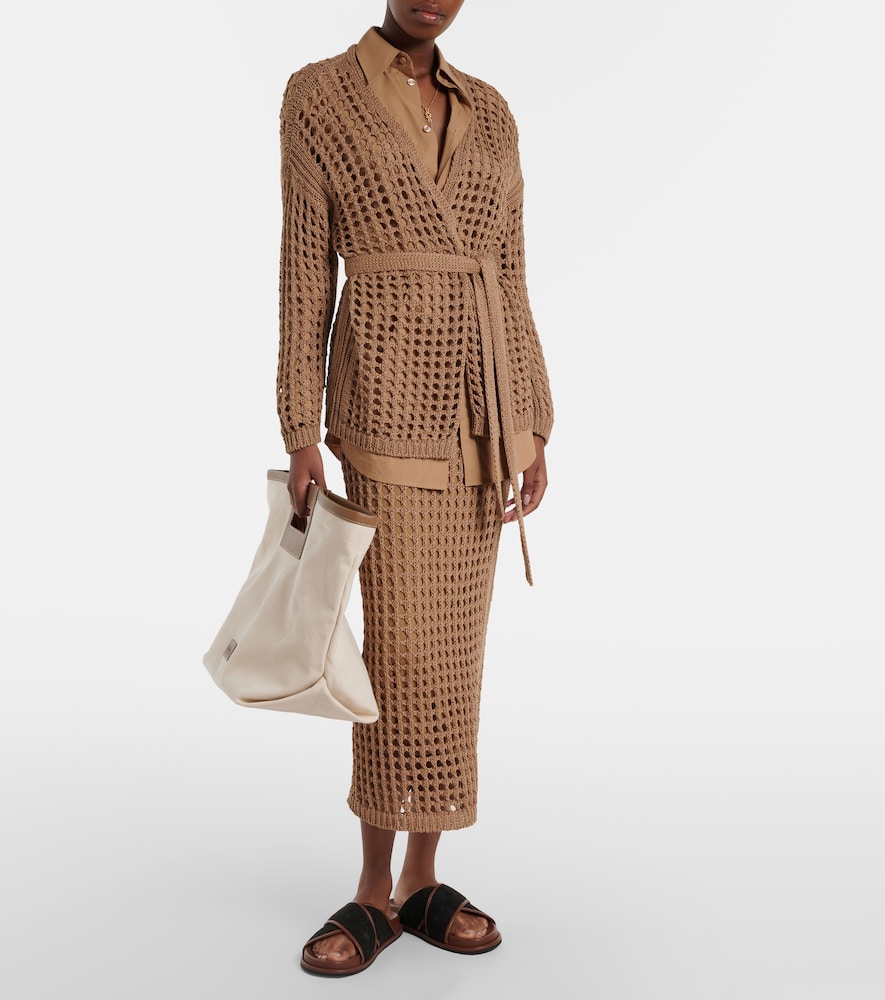  Max Mara Max Mara Cárdigan Envolvente Gelo De Algodón 