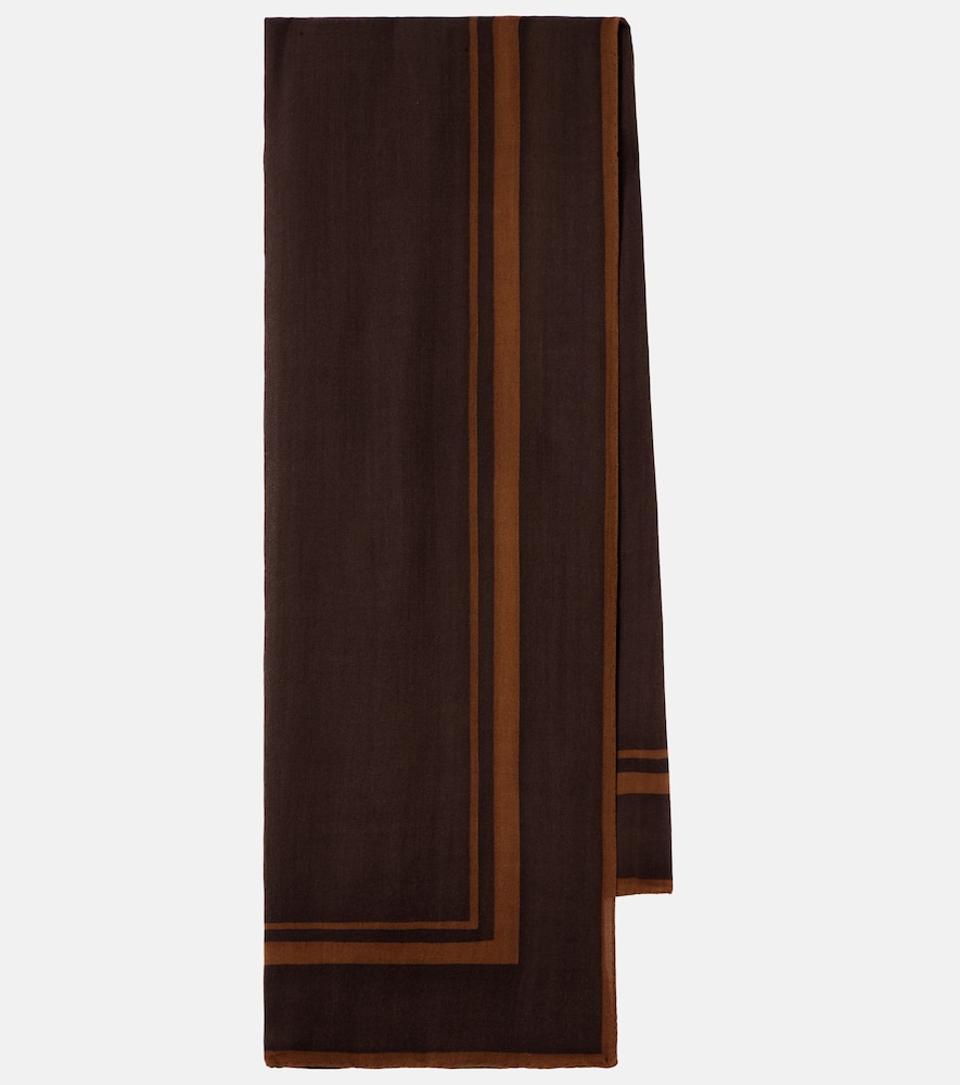Saint Laurent Cassandre printed wool twill scarf