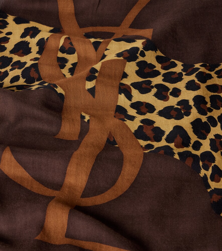  Saint Laurent Saint Laurent Cassandre Printed Wool Twill Scarf 