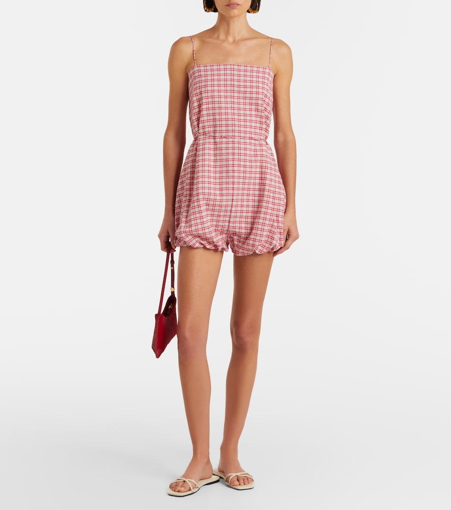  Faithfull Faithfull Riatto Checked Cotton Romper 