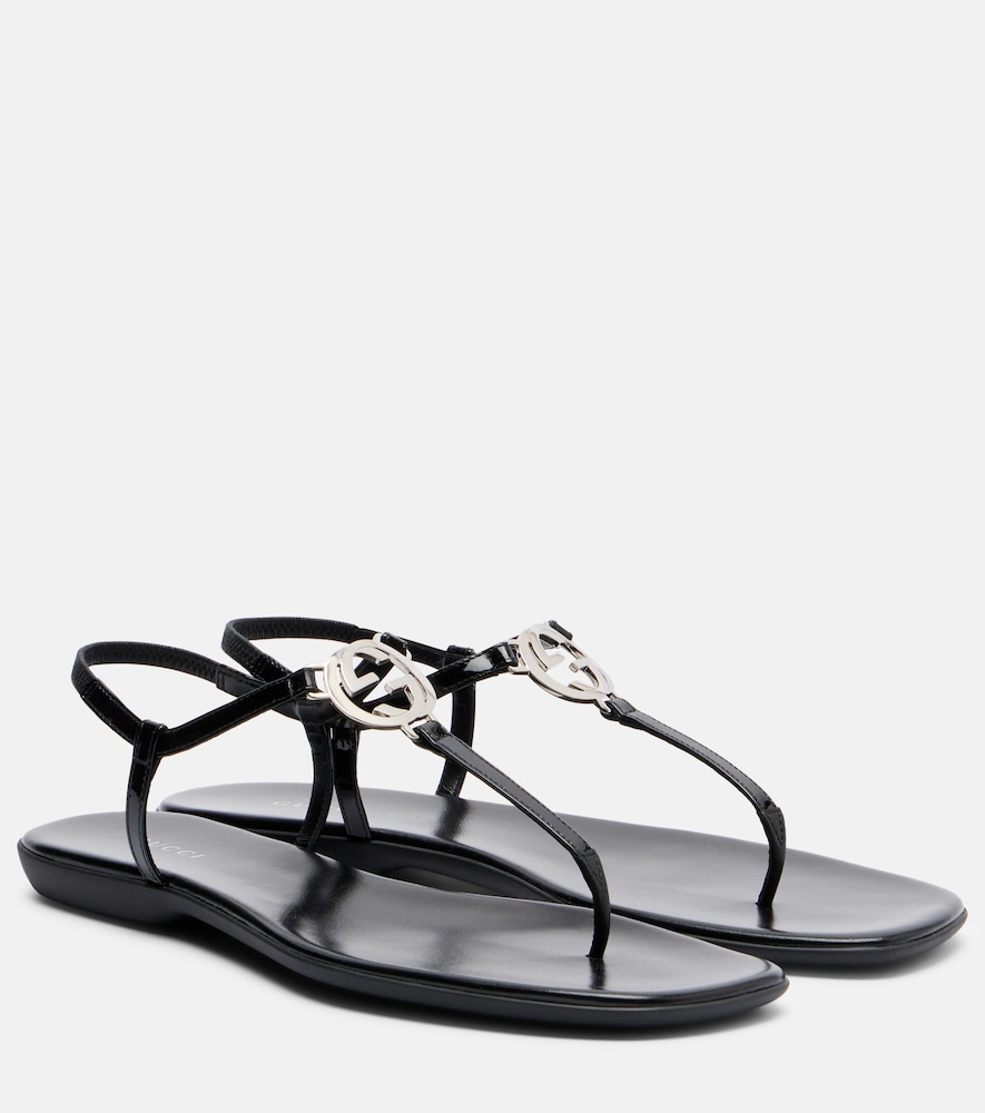 Sandalen Interlocking G aus Lackleder