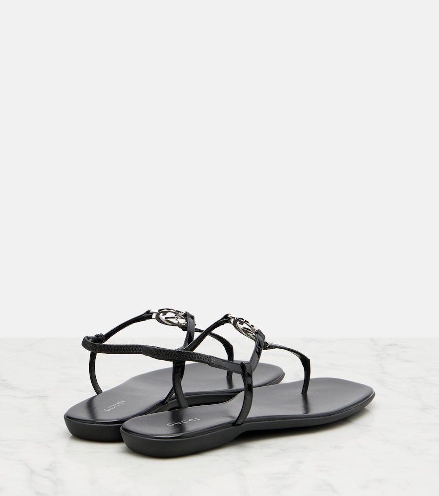  Gucci Gucci Sandalen Interlocking G Aus Lackleder 