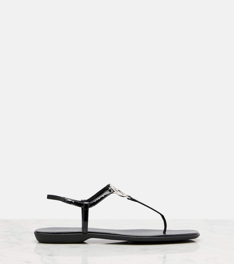  Gucci Gucci Sandalen Interlocking G Aus Lackleder 