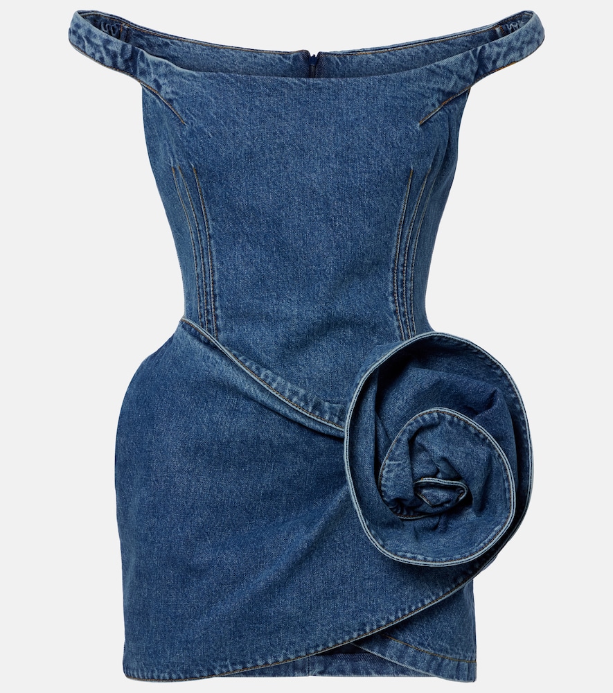 Off-Shoulder-Minikleid aus Denim