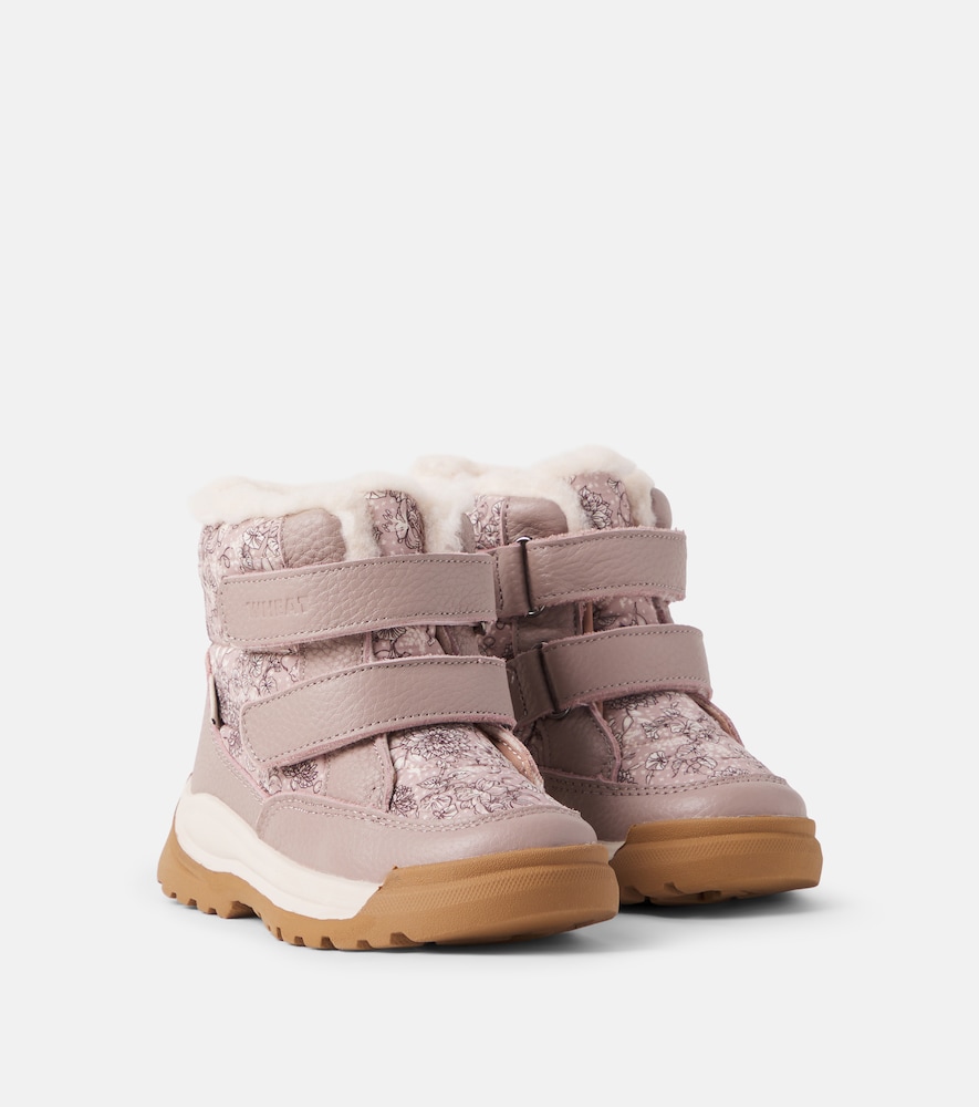 Wheat Baby Millas Tex Leather-trimmed Boots In Pink