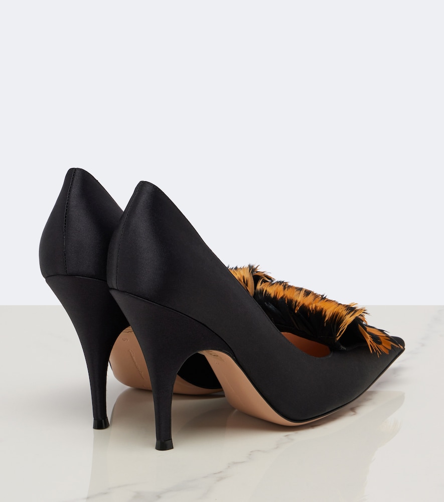 Feather-Trimmed Pumps
