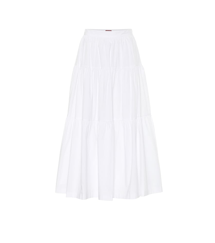 Staud Sea cotton poplin midi skirt